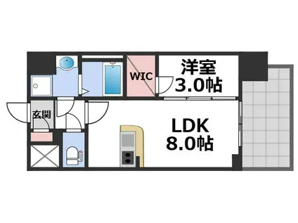 エスリード大阪城イースト(1LDK/5階)の間取り写真
