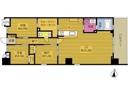 エレグランス府内(2LDK/10階)の間取り写真
