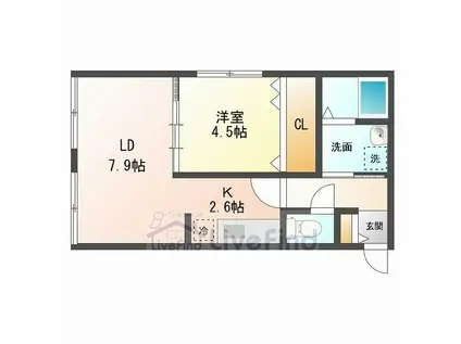 CHOUCHOU サウス FORESTシュシュサウスフォレスト(1LDK/2階)の間取り写真