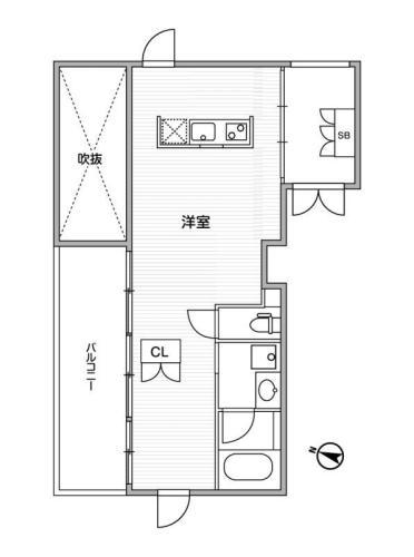 GRANDUO代々木2(ワンルーム/3階)の間取り写真