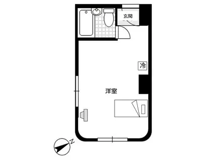グリーンヒルズ戸塚(ワンルーム/3階)の間取り写真