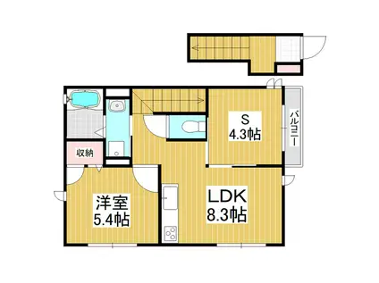 パークヒルズシャンティ(2LDK/2階)の間取り写真