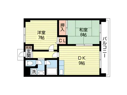 フェーザントビル(2DK/3階)の間取り写真