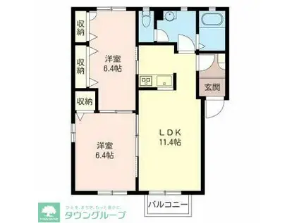 アークコート下大島II(2LDK/2階)の間取り写真