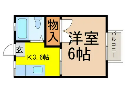 SKハイツ A棟(1K/2階)の間取り写真