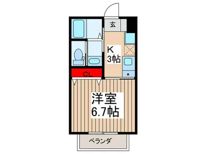 MAISON・DE・KIZUNA(1K/2階)の間取り写真