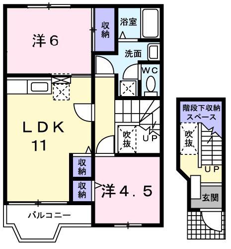 リッチモンド (2LDK/2階)の間取り写真