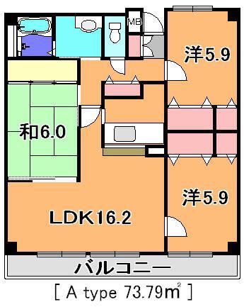アイングレース八千代(3LDK/7階)の間取り写真