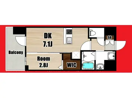 ESTEM COURT SHIN-OSAKAXVI PULSE(1DK/7階)の間取り写真