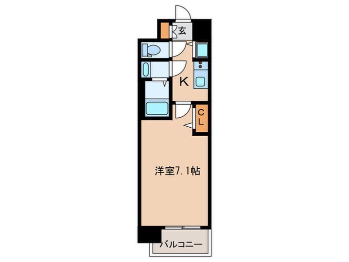 プレサンス大須観音(ワンルーム/9階)の間取り写真