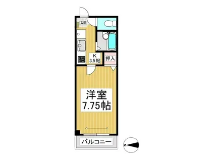 クリアーエクセル(1K/1階)の間取り写真