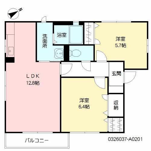 MSスクエアⅡ(2LDK/2階)の間取り写真