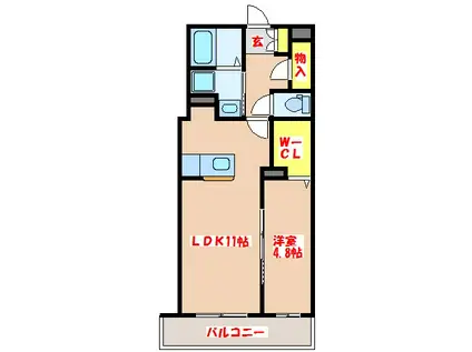 シャルマンハイム成岡(1LDK/3階)の間取り写真