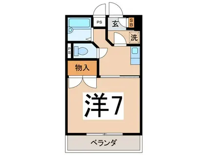 メイリリー幸町(1K/4階)の間取り写真