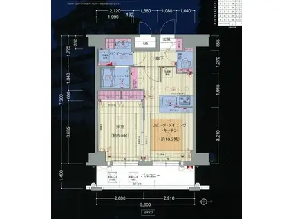 プレサンス大阪城公園パークプレイス(1LDK/10階)の間取り写真