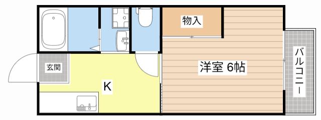 ハイツアデリータ(1DK/1階)の間取り写真
