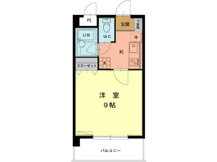 ラルジュ菜の花(1K/4階)の間取り写真