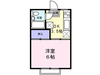 ハイツ額田(1K/2階)の間取り写真