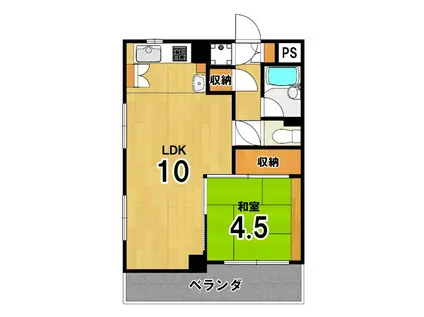 メゾンブリアン(1LDK/6階)の間取り写真