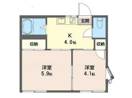 メゾンラフィーネA(2K/1階)の間取り写真