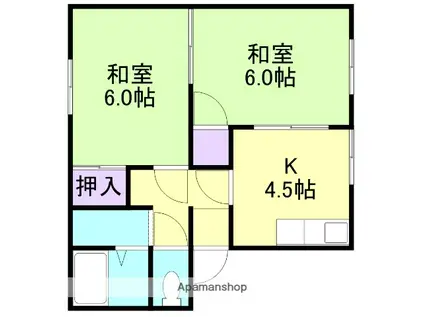 ビューラー広II(2K/1階)の間取り写真