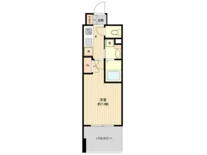 レジディア仙台上杉(1K/14階)の間取り写真