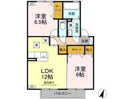 フレンドリースクエア桜A(2LDK/1階)の間取り写真