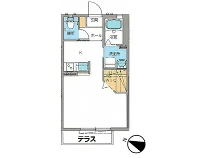 クラヴィエ広田(1K/1階)の間取り写真