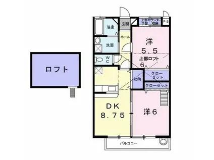 サンハイツ早野新田(2DK/2階)の間取り写真