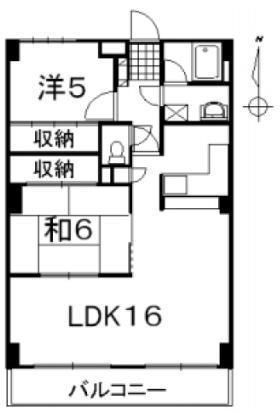 セントラルハイツ(2LDK/3階)の間取り写真