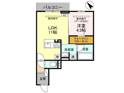 グレイスフルN(1LDK/2階)の間取り写真