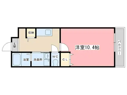 SPRING早稲ノ内II(1K/2階)の間取り写真