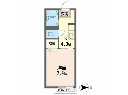 ドルチェ 神明(1K/1階)の間取り写真