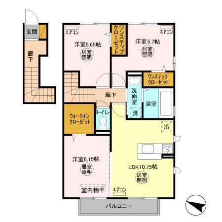 MKハイム(3LDK/2階)の間取り写真