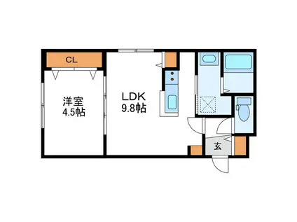 FUENTE27 フェンテ27(1LDK/5階)の間取り写真