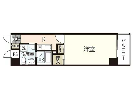 グランドール濱本(1K/6階)の間取り写真