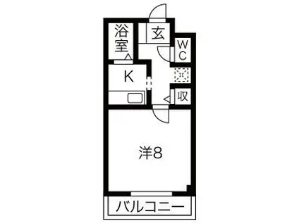 ラフレイズII(1K/3階)の間取り写真