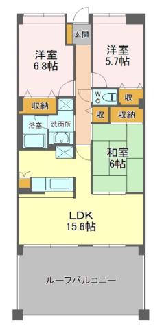 アネーロ(3LDK/2階)の間取り写真