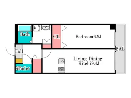スカイヒルズ(1LDK/3階)の間取り写真