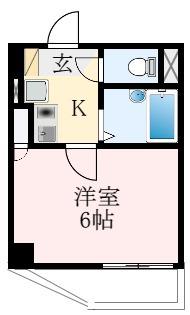 ハートフル藤井寺(1K/4階)の間取り写真