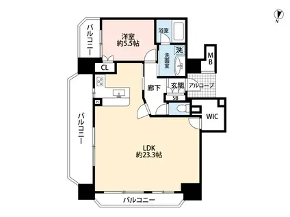 グランフォーレ青葉通(1LDK/10階)の間取り写真