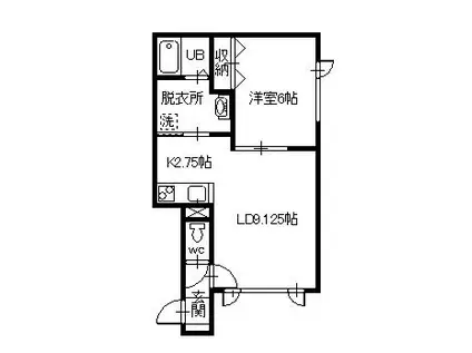 MOANA(1LDK/2階)の間取り写真