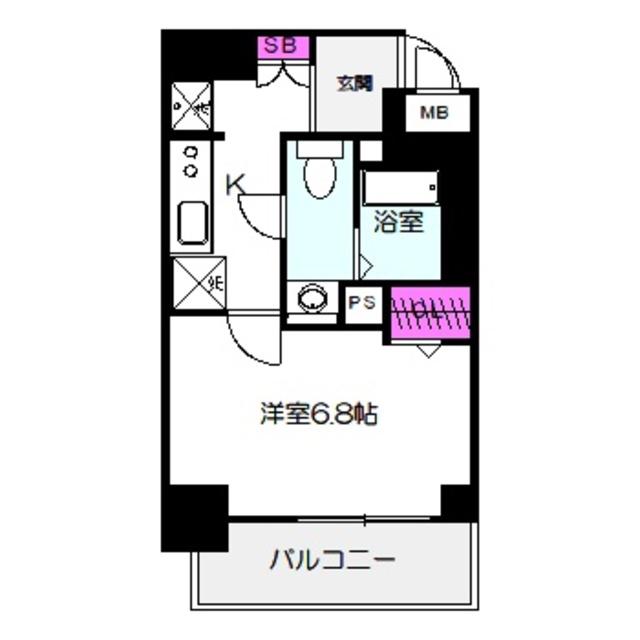 エグゼ大阪城イースト(1K/11階)の間取り写真