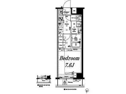 アクサスレジデンス外苑(1K/2階)の間取り写真