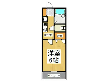 ハイマートEM(1K/1階)の間取り写真