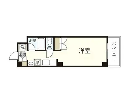 ゼフィルII(ワンルーム/2階)の間取り写真