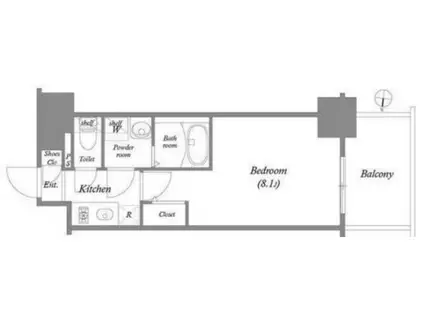 エスリード新栄マルス(1K/2階)の間取り写真