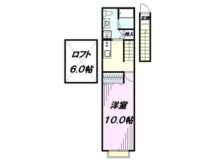 ベストステージ秋津(1K/2階)の間取り写真
