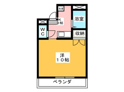 ガーデンヒルズ春日(1K/2階)の間取り写真