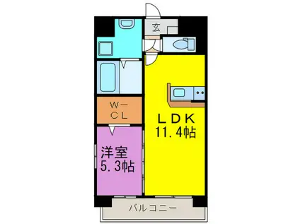 クレメンティア(1LDK/3階)の間取り写真
